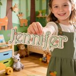 Personalised Safari Space Daisy Design Wooden Toy Box Door Sign with Name Nursery Wall Decor Birthday Gift for Kids