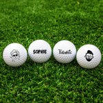 Balle de Golf Personnalisée avec Nom et Portrait Cartoon Cadeau Anniversaire pour Amateur de Golf