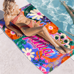 Serviette de plage personnalisée en microfibre à séchage rapide avec nom Cadeau d'anniversaire pour les femmes et les amis