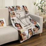 Couverture Personnalisée avec Noms Photos et Textes Décoration de la Maison Cadeau pour Fête des Mères ou Fête des Pères