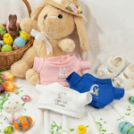 Gepersonaliseerd schattig T-shirt Bunny Pluche Paashaas knuffel met initiaal en naam Paascadeau voor pasgeborenen Kinderen