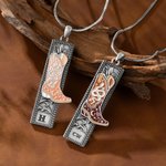 Personalized Western Style Cowgirl Boot Necklace with Monogram Music Festival Birthday Gift for Western Cowgirls