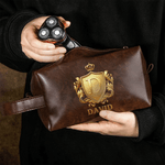 Personlig Heraldic Monogram Crest PU läder necessär med initialer och namn reseaccessoarer Födelsedagspresent för män