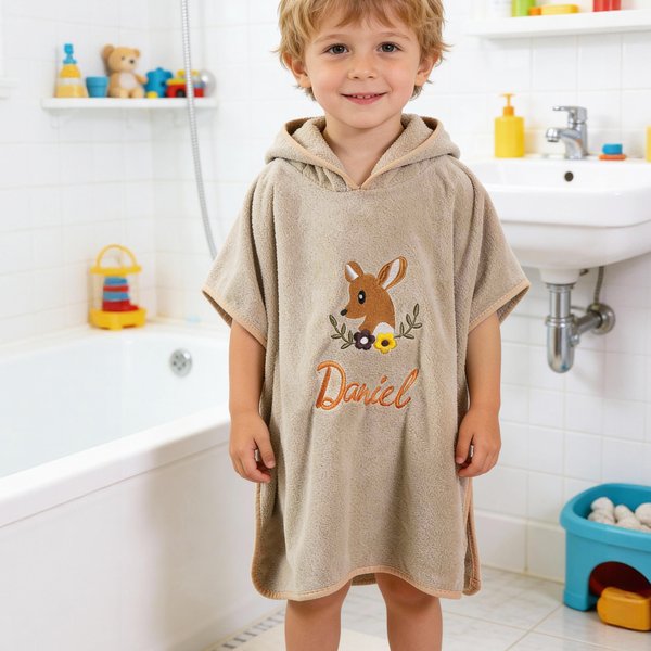 Personalized Cute Animal Coral Fleece Hooded Towel with Embroidered Name Summer Pool Bath Essential Baby Shower Birthday Gift for Baby Kid