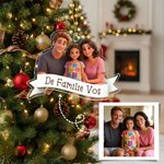 Gepersonaliseerd Figuur Foto Acryl Kerstornament met Tekst Woondecoratie Kerstcadeau voor Familie en Vrienden