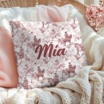 Personalized Retro Western Cowboy Plant Texture Soft Throw Pillow Cover with Name Home Decor Birthday Gift for Family Friends