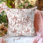 Personalized Retro Western Cowboy Plant Texture Soft Throw Pillow Cover with Name Home Decor Birthday Gift for Family Friends