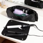 Personalised Pink Pattern Waterproof Hair Styling Tool Storage Bag with Name and Removable Insulated Pad Travel Use Birthday Gift for Hairdressers