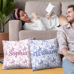 Personalized Retro Western Cowboy Plant Texture Soft Throw Pillow Cover with Name Home Decor Birthday Gift for Family Friends