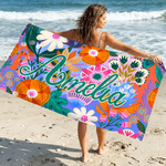 Serviette de plage personnalisée en microfibre à séchage rapide avec nom Cadeau d'anniversaire pour les femmes et les amis