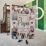 Couverture Personnalisée avec Noms Photos et Textes Décoration de la Maison Cadeau pour Fête des Mères ou Fête des Pères