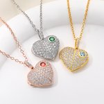 Gepersonaliseerde geboortesteen foto hart Locket ketting sierlijke sieraden verjaardag Valentijnsdag cadeau voor vrouwen