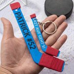 Personalisierter Mini Eishockeyschläger Schlüsselanhänger 3D-Druck mit Wunschtext und Nummer Winterspiele Geschenk für Teams Eishockey-Liebhaber