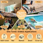 Personalized Multicolor Sea Turtle Flower Quick Dry Oversized Microfiber Beach Towel with Name Beach Party Holiday Gift for Family Friends