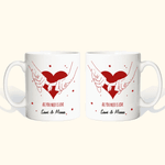 Personoitu pariskunnan kahvimukisetti täydellinen lahja ystävänpäiväksi tai merkkipäiväksi