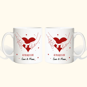 Personoitu pariskunnan kahvimukisetti täydellinen lahja ystävänpäiväksi tai merkkipäiväksi