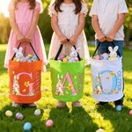 Personalized Cute Easter Bunny Letter LED Light Basket with Name Easter Gift for Kids  Family