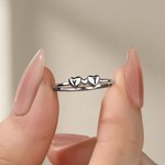 Gepersonaliseerde Meerdere Harten Letter Sterling zilveren ring sierlijke sieraden verjaardag Valentijnsdag verjaardagscadeau voor vriendin vrouw zus