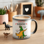 Personalised Funny Dinosaur Design 12 oz Thermochromic Ceramic Coffee Mug with Name Birthday Valentine's Day Gift for Couple