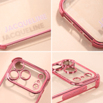 Gepersonaliseerde Color-Blocked Naam Anti-Collision Zacht Silicone Telefoonhoesje voor iPhone of Samsung Dagelijks Gebruik Verjaardagscadeau voor Haar