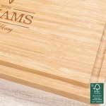 Personalised Engraved Names FSC Charcuterie Bamboo Chopping Board with Date and Juice Groove Valentine's Day Anniversary Gift for Couple