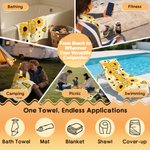 Gepersonaliseerde Sunflower Heart Sneldrogende Strandhanddoek met Naam Reisbenodigdheden Verjaardag Zomer Vakantie Feest Cadeau voor Vrienden