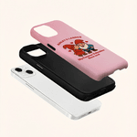 Personalised Cute Dwarf Couple Heart Rose TPU Phone Case with Name for iPhone Daily Use Valentine's Day Anniversary Gift for Couples