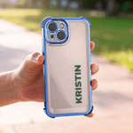 Gepersonaliseerde Color-Blocked Naam Anti-Collision Zacht Silicone Telefoonhoesje voor iPhone of Samsung Dagelijks Gebruik Verjaardagscadeau voor Haar