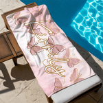 Toalla de playa de microfibra personalizada con nombre Mariposa de acuarela Secado rápido Esenciales de viaje Fiesta en la playa Regalo de cumpleaños para mujeres Amigos