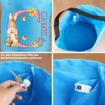 Personalized Cute Easter Bunny Letter LED Light Basket with Name Easter Gift for Kids  Family