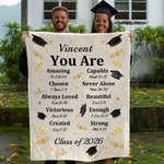 Personalized Graduation Cap Bible Chapter Soft Throw Blanket with Name and Year Home Decor Graduation Inspiring Gift for Christian Graduates