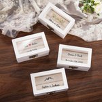 Personalisierte elegante hölzerne Ring Box mit Namen und schützende Ring Kissen Hochzeit Verlobung Keepsake Geschenk für Braut Bräutigam Paar