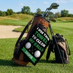 Personalised I Use This Towel Classic Quick Dry Waffle Golf Towel with Name and Carabiner Clip Golf Accessory Birthday Gift for Golf Player