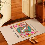 Personalized Queen of Hearts Funny Playing Card Design Anti-slip Door Mat with Name Home Decor Birthday Gift for Girl Woman
