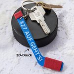 Personalisierter Mini Eishockeyschläger Schlüsselanhänger 3D-Druck mit Wunschtext und Nummer Winterspiele Geschenk für Teams Eishockey-Liebhaber
