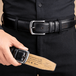 Personalised Engraved Heart Initial Man's Leather Groove Belt with Name Valentine's Day Birthday Gift for Man Boyfriend Husband