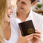 Personalised Multicolour My Missing Piece Men's PU Leather Wallet with Names Valentine's Day Anniversary Gift for Boyfriend Husband