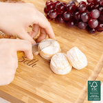 Personalized Engraved Name Design FSC Bamboo Charcuterie Cutting Board with Number Year and Juice Groove Housewarming Wedding Gift for Couple