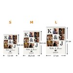 Personalisiertes Baustein Puzzle im Foto-Collage Design mit Namen Initialen und Datum Valentinstag Jahrestag Geschenk für Paare