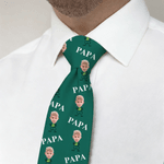 Personalised Funny 1-6 Face Photos Cartoon Action Soft Tie with Title Novelty Accessory Father's Day Birthday Gift for Grandpa Dad Man