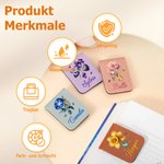 Personalisiertes Retro Geburtsblume Geburtsstein Lesezeichen aus PU-Leder mit Namen und Magnet Geburtstag Geschenk für Bücherliebhaber Bücherwürmer