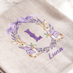 Personalizzato Bow Wreath Peter Rabbit iniziale Tovagliolo di lino con nome Decorazione da tavolo Regalo di Pasqua per bambini Famiglia Amici