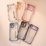 Gepersonaliseerde Color-Blocked Naam Anti-Collision Zacht Silicone Telefoonhoesje voor iPhone of Samsung Dagelijks Gebruik Verjaardagscadeau voor Haar