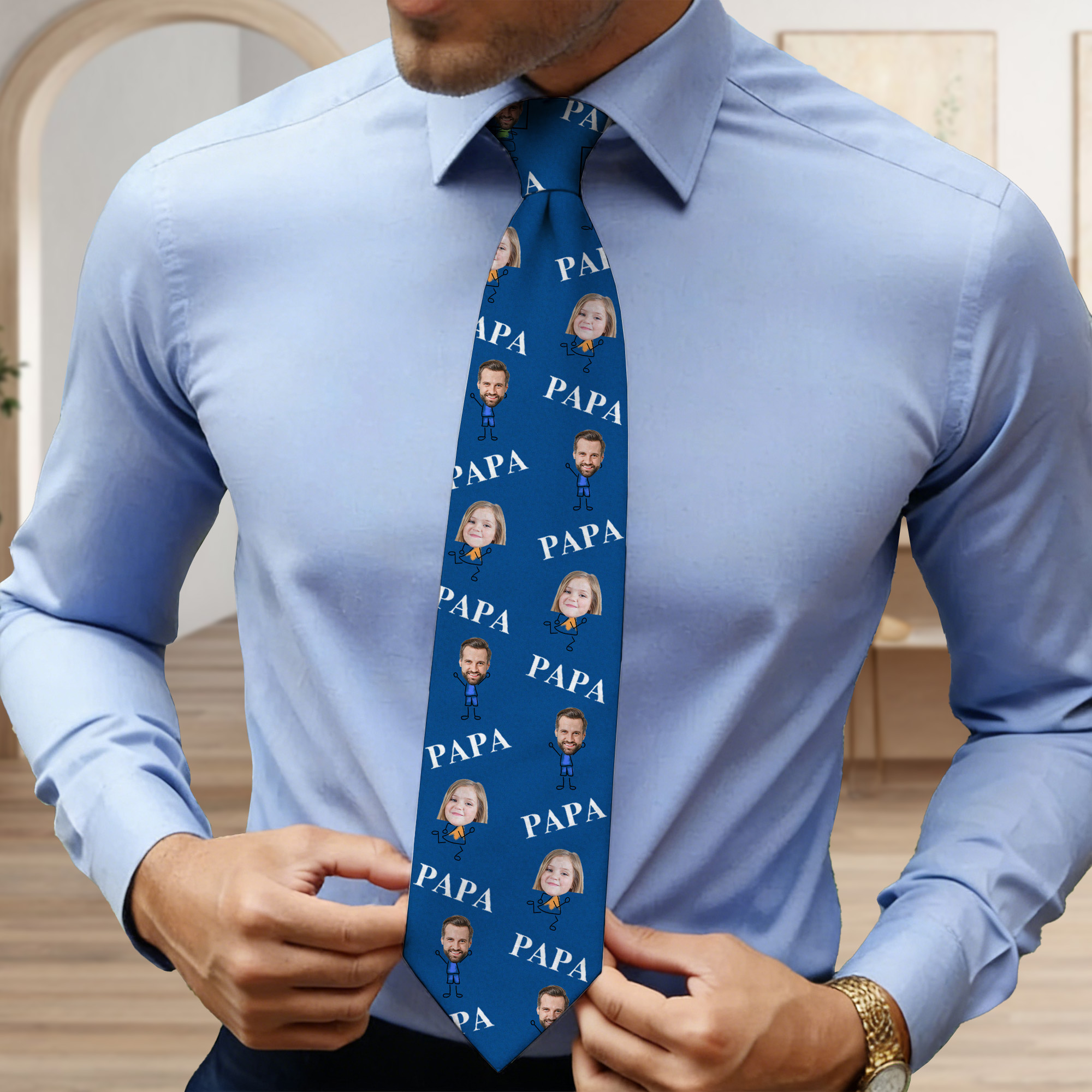 Cravate personnalisée avec titre pour la fête des pères Cadeau d'anniversaire pour le grand-père, le père et l'homme.