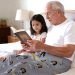 Gepersonaliseerde 1-12 gezichtsfoto's Eenvoudige kinder lijntekening pyjamabroek met naam en zakken Dagelijks dragen Verjaardagscadeau voor grootouders ouders familie