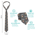 Personalised Funny 1-6 Face Photos Cartoon Action Soft Tie with Title Novelty Accessory Father's Day Birthday Gift for Grandpa Dad Man