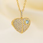 Gepersonaliseerde geboortesteen foto hart Locket ketting sierlijke sieraden verjaardag Valentijnsdag cadeau voor vrouwen