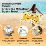 Gepersonaliseerde Sunflower Heart Sneldrogende Strandhanddoek met Naam Reisbenodigdheden Verjaardag Zomer Vakantie Feest Cadeau voor Vrienden