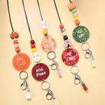 Personalisierte Blume Kürbis Schneeflocke Quaste Perle Lanyard mit Text Teacher's Day zurück zu Schule Geschenk für Lehrer