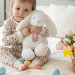Personalized Cute Peter Rabbit Plush Easter Bunny Butterfly Stuffed Toy with Initial and Name Easter Gift for Newborn Kid
